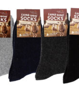 Unisex Lamb Wool Socks - 4 Assorted Colors - Size 10-13 & Size 6-12