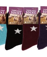 Unisex Lamb Wool Printed Socks - 4 Assorted Colors - Size 9-11 & Size 5-10