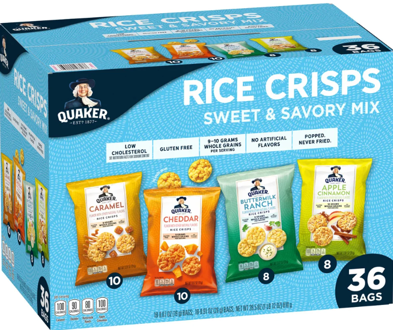 Quaker Rice Crisps, Variety Pack, 36-count