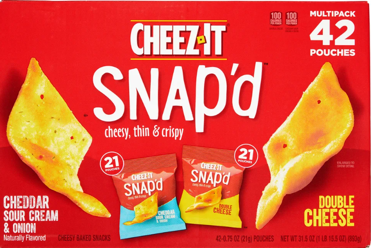 Cheez-It Snap'd Crackers, Variety Pack, .75 oz, 42-count