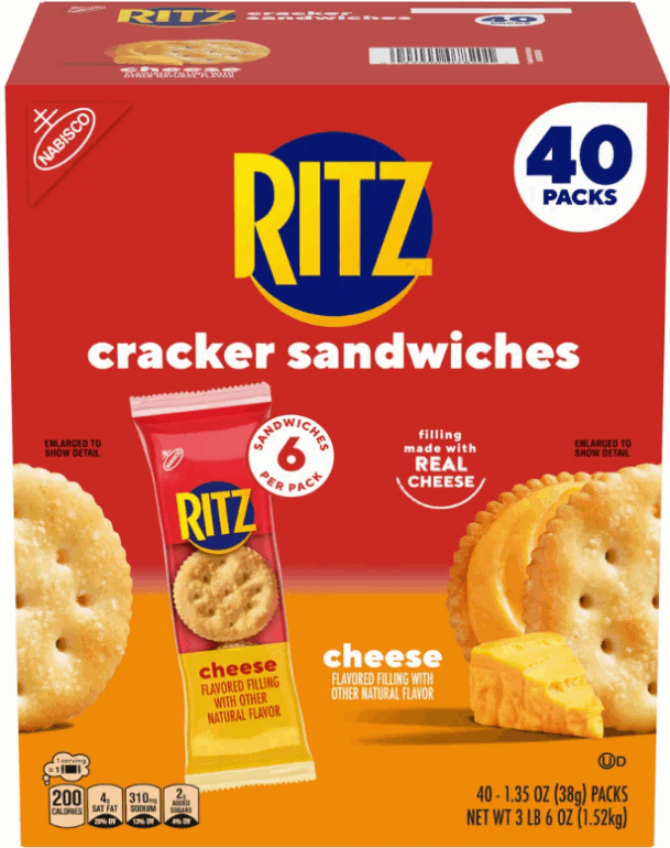 RITZ Cracker Sandwiches, Cheese, 40-count