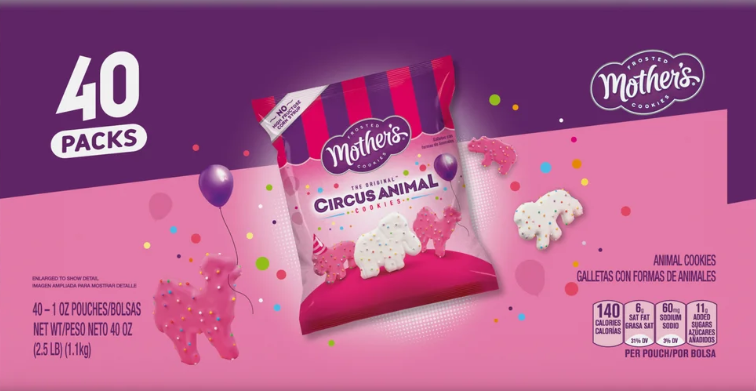 Mother's Original Frosted Circus Animal Cookies, 1 oz, 40 Count