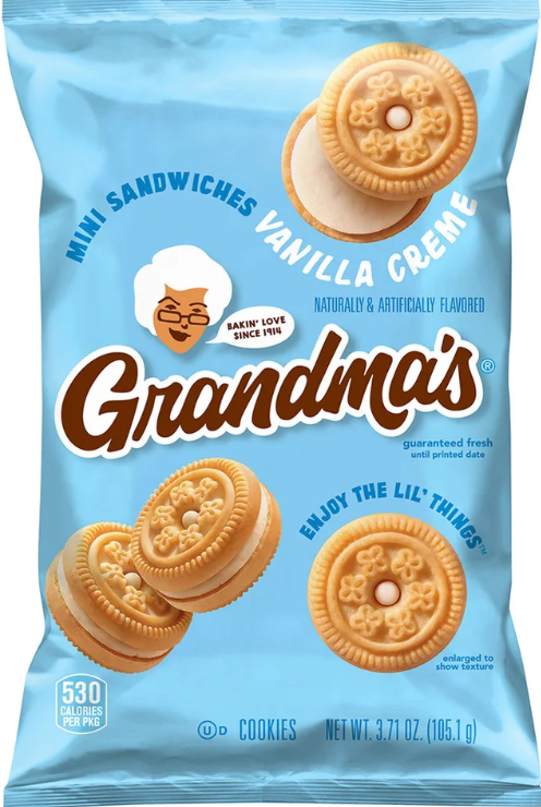 Grandma's Mini Sandwiches Cookies, Vanilla Creme, 3.71 oz, 24-count
