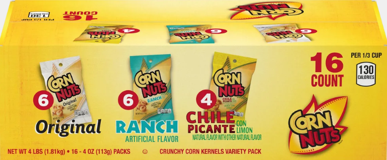 Corn Nuts Crunchy Corn Kernels, Variety Pack, 4 oz, 16-count