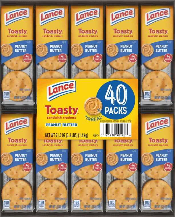 Lance Toasty Cracker Sandwiches, 1.29 oz, 40-count