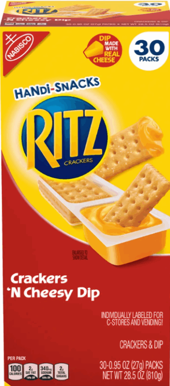 Ritz Crackers Handi-Snacks, Crackers 'N Cheese Dip, 0.95 oz, 30-Count