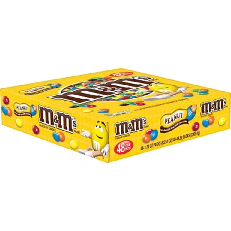 M&M'S Peanut Milk Chocolate Full Size Bulk Candy (1.74 Oz., 48 Ct.)